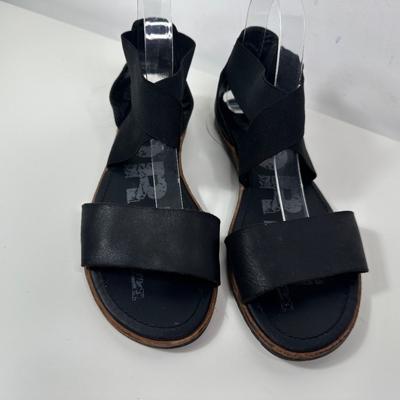 Sorel Women's Black Leather Textile Gladiator Sandals Sz US 9 - Picture 6 of 12